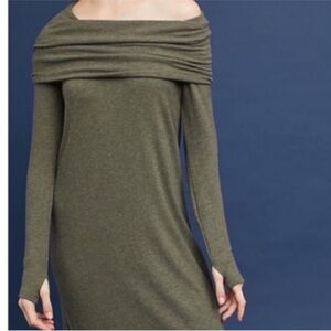 Michael Stars Anthropologie NEW Cowl Neck Sweater Green Long Sleeve Size Large